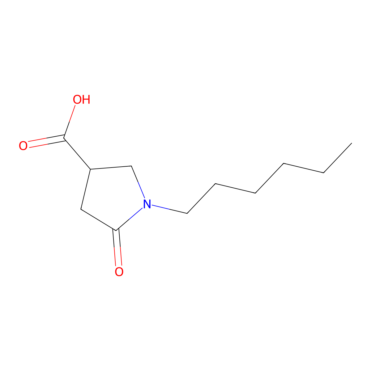 1-Hexyl-5-oxopyrrolidine-3-carboxylic acid molecular structure, CAS 116167-27-2