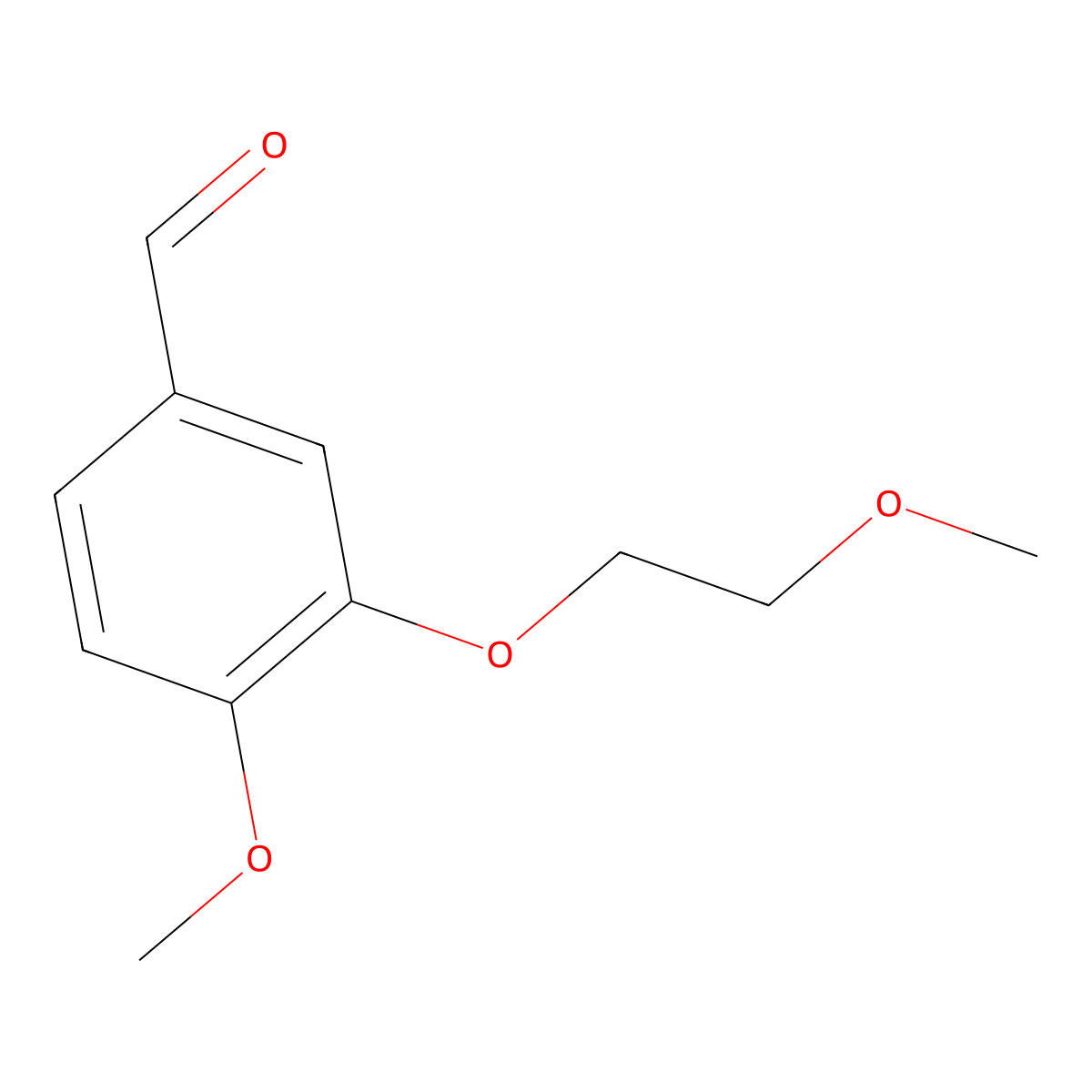 4-Methoxy-3-(2-methoxyethoxy)benzaldehyde molecular structure, CAS 116168-89-9