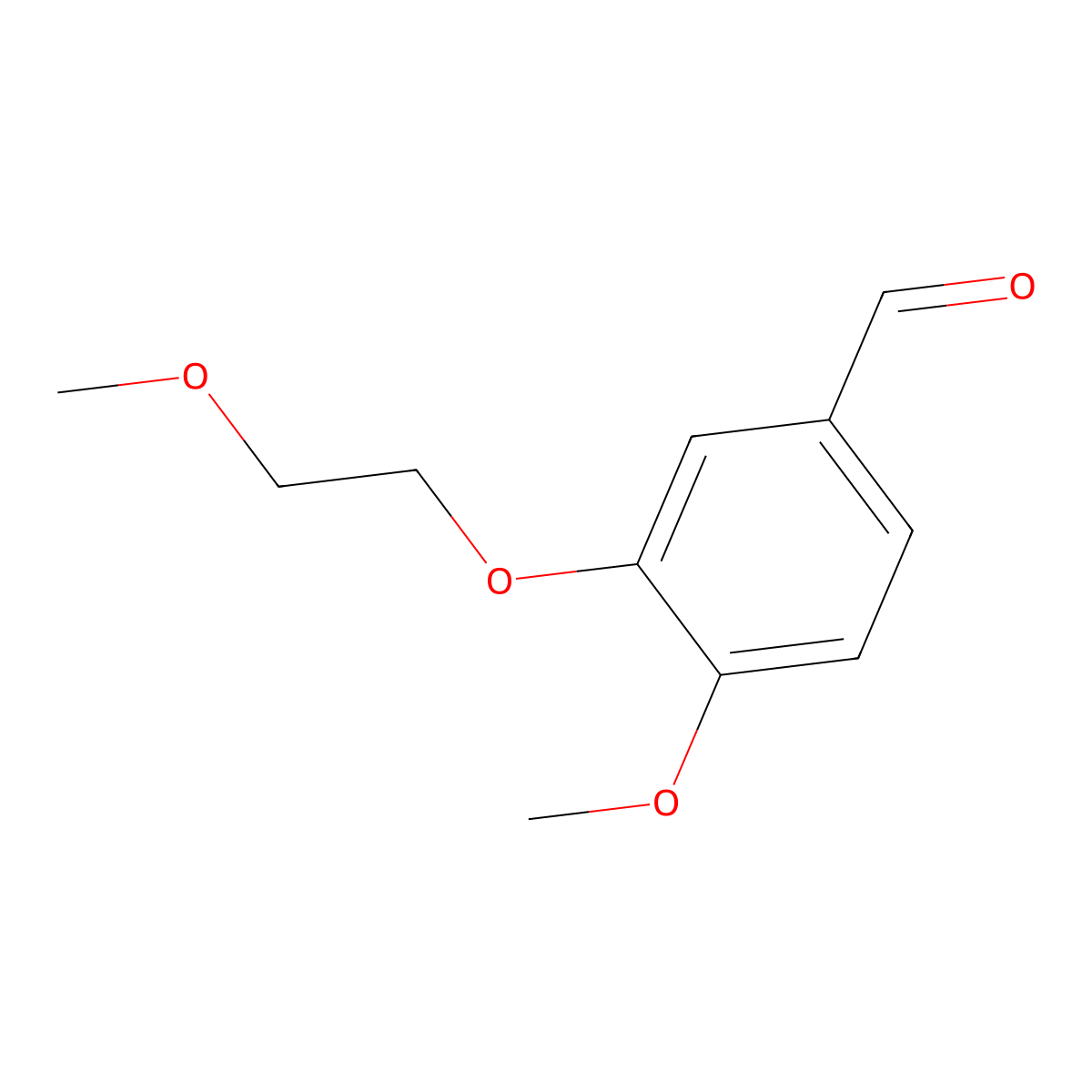 4-Methoxy-3-(2-methoxyethoxy)benzaldehyde molecular structure, CAS 116168-89-9