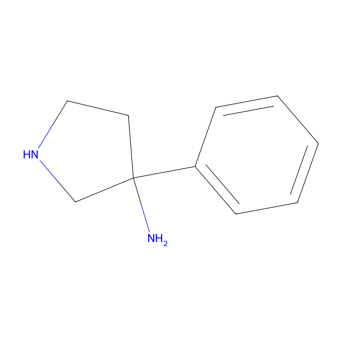 3-Phenylpyrrolidin-3-amine molecular structure, CAS 116169-48-3
