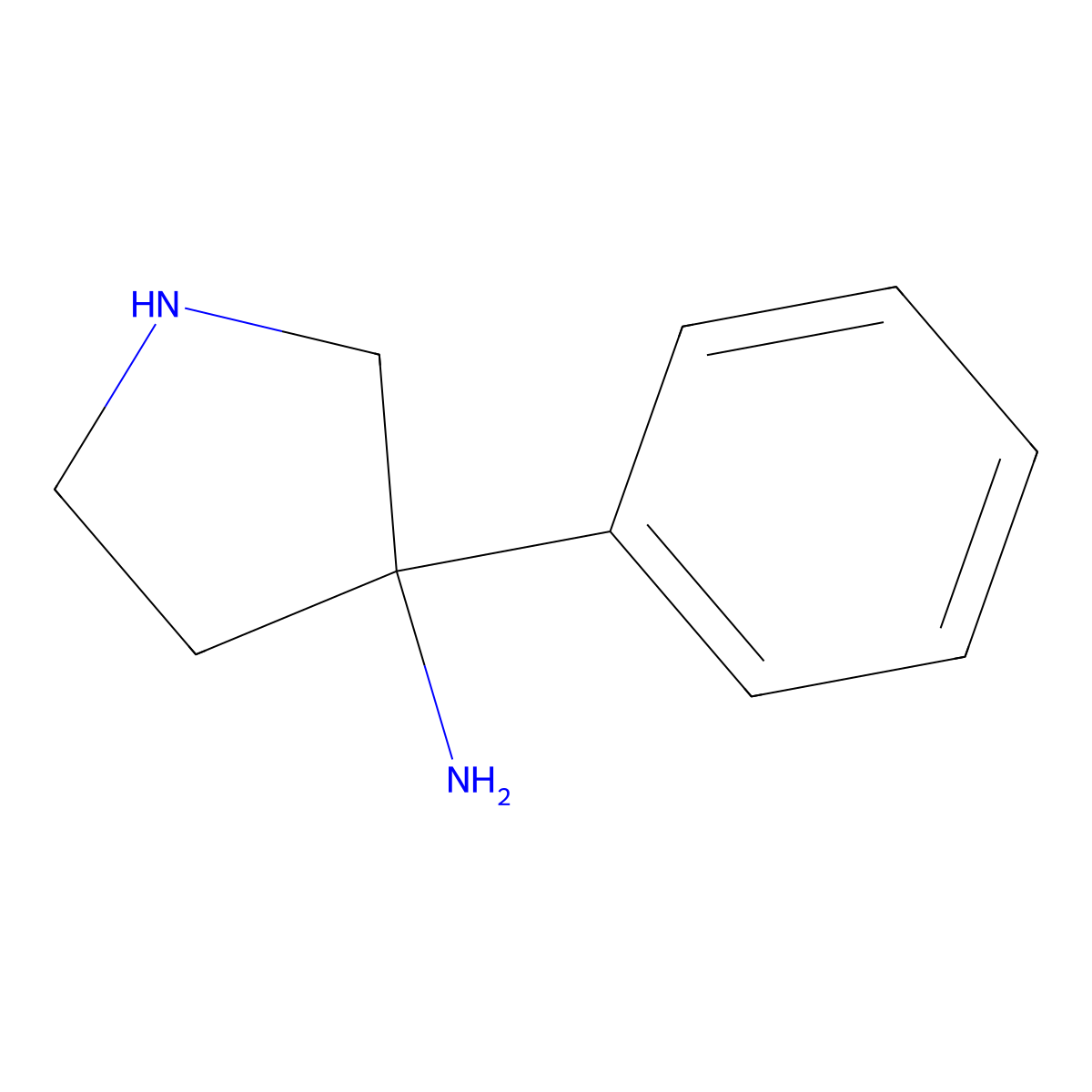 3-Phenylpyrrolidin-3-amine molecular structure, CAS 116169-48-3