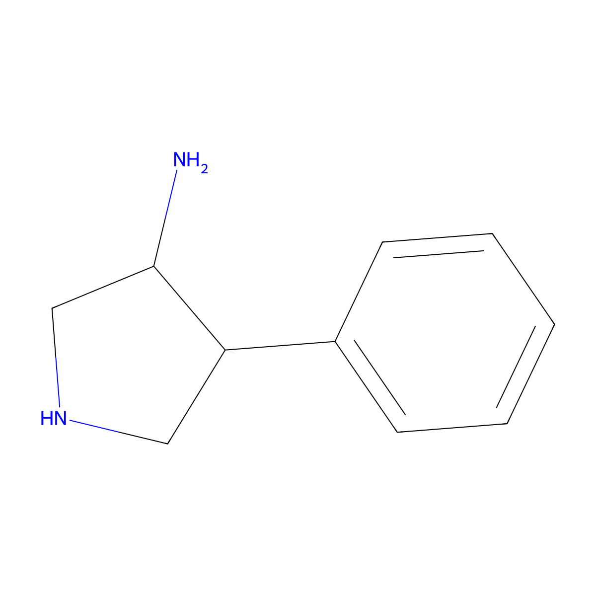 (3S,4R)-4-Phenylpyrrolidin-3-amine molecular structure, CAS 116169-51-8