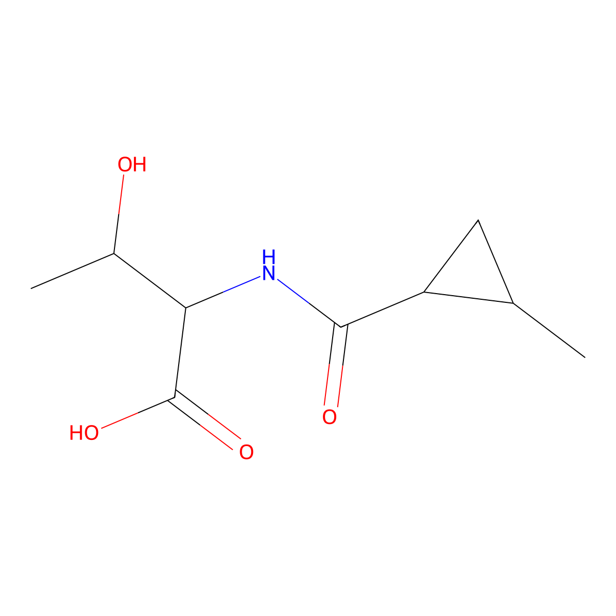 3-Hydroxy-2-[(2-methylcyclopropyl)formamido]butanoic acid molecular structure, CAS 1161713-40-1