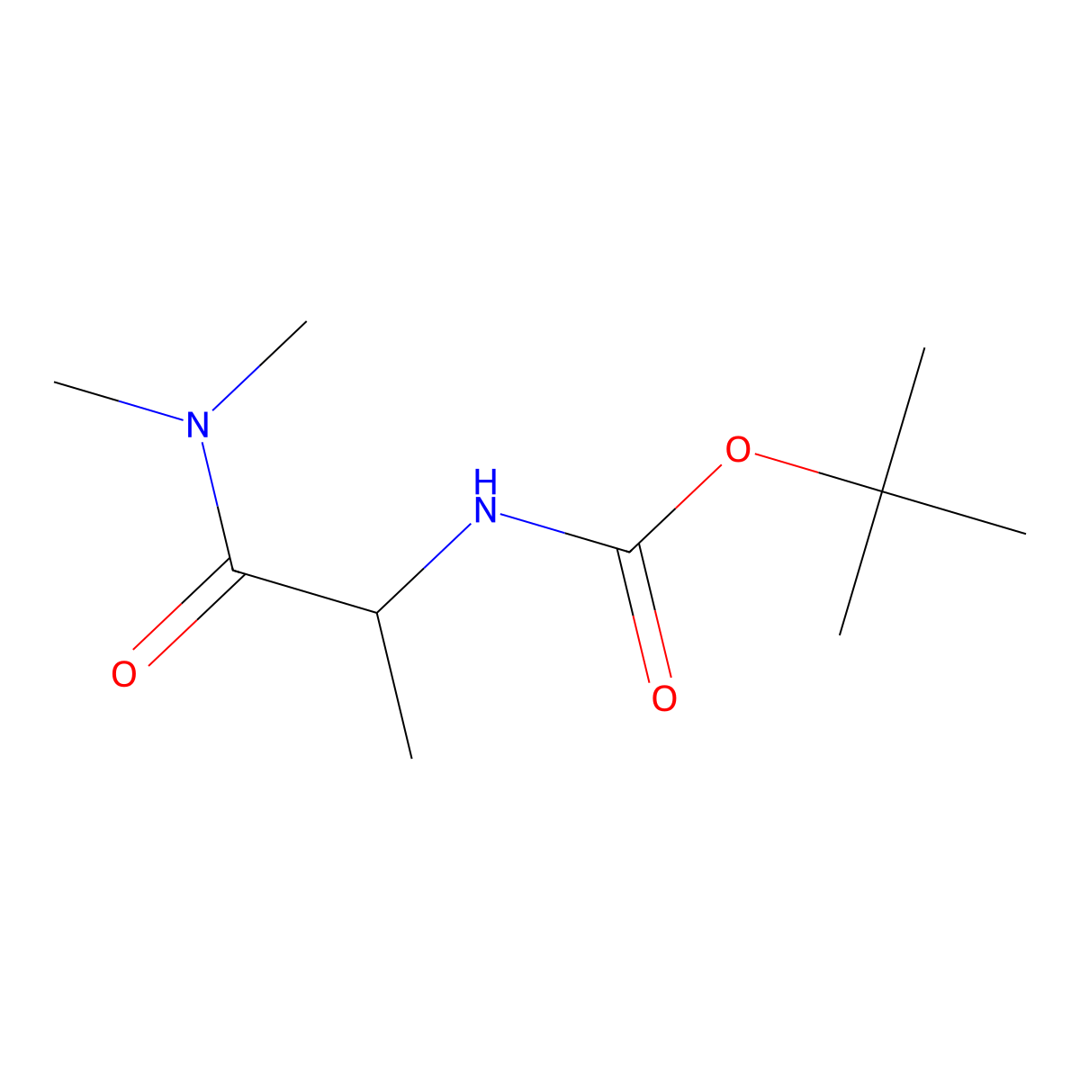 tert-butyl N-[1-(dimethylamino)-1-oxopropan-2-yl]carbamate molecular structure, CAS 1161720-79-1