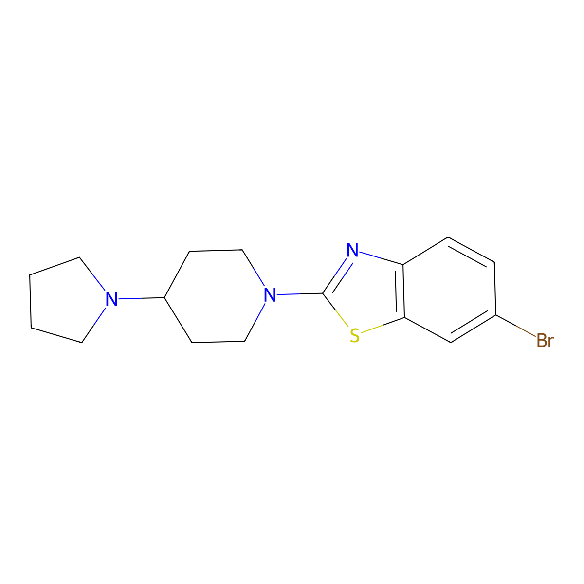 6-Bromo-2-(4-(pyrrolidin-1-yl)piperidin-1-yl)benzo[d]thiazole molecular structure, CAS 1161730-89-7