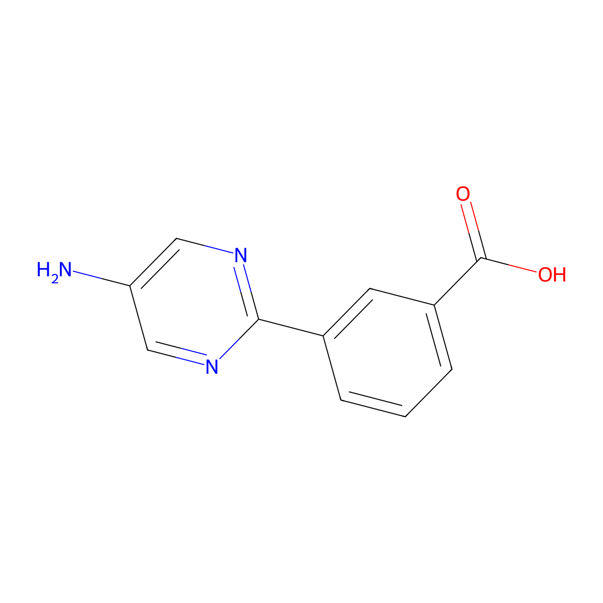 3-(5-Aminopyrimidin-2-yl)benzoic acid molecular structure, CAS 1161737-49-0