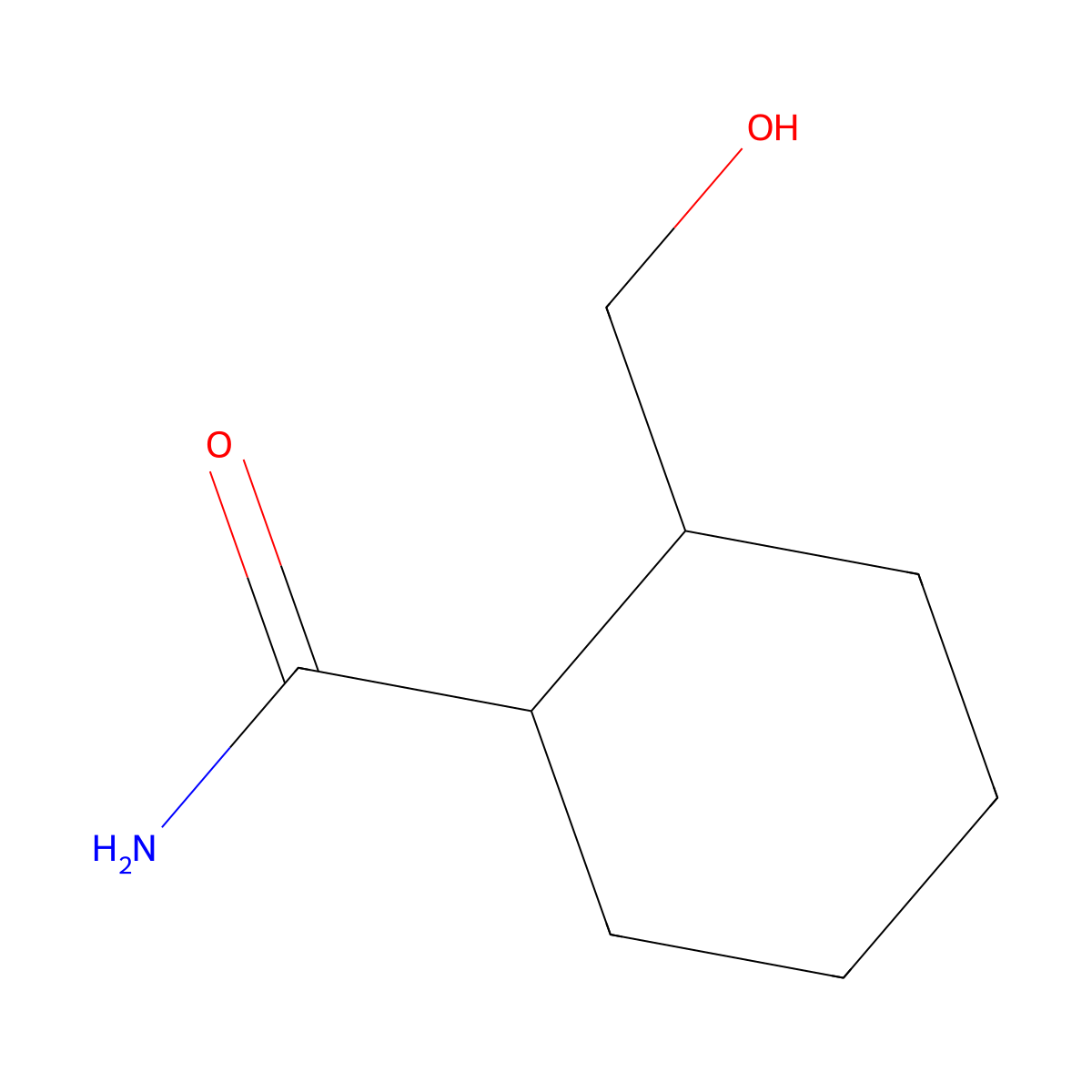 (1S,trans)-2-(Hydroxymethyl)cyclohexanecarboxamide molecular structure, CAS 116174-40-4