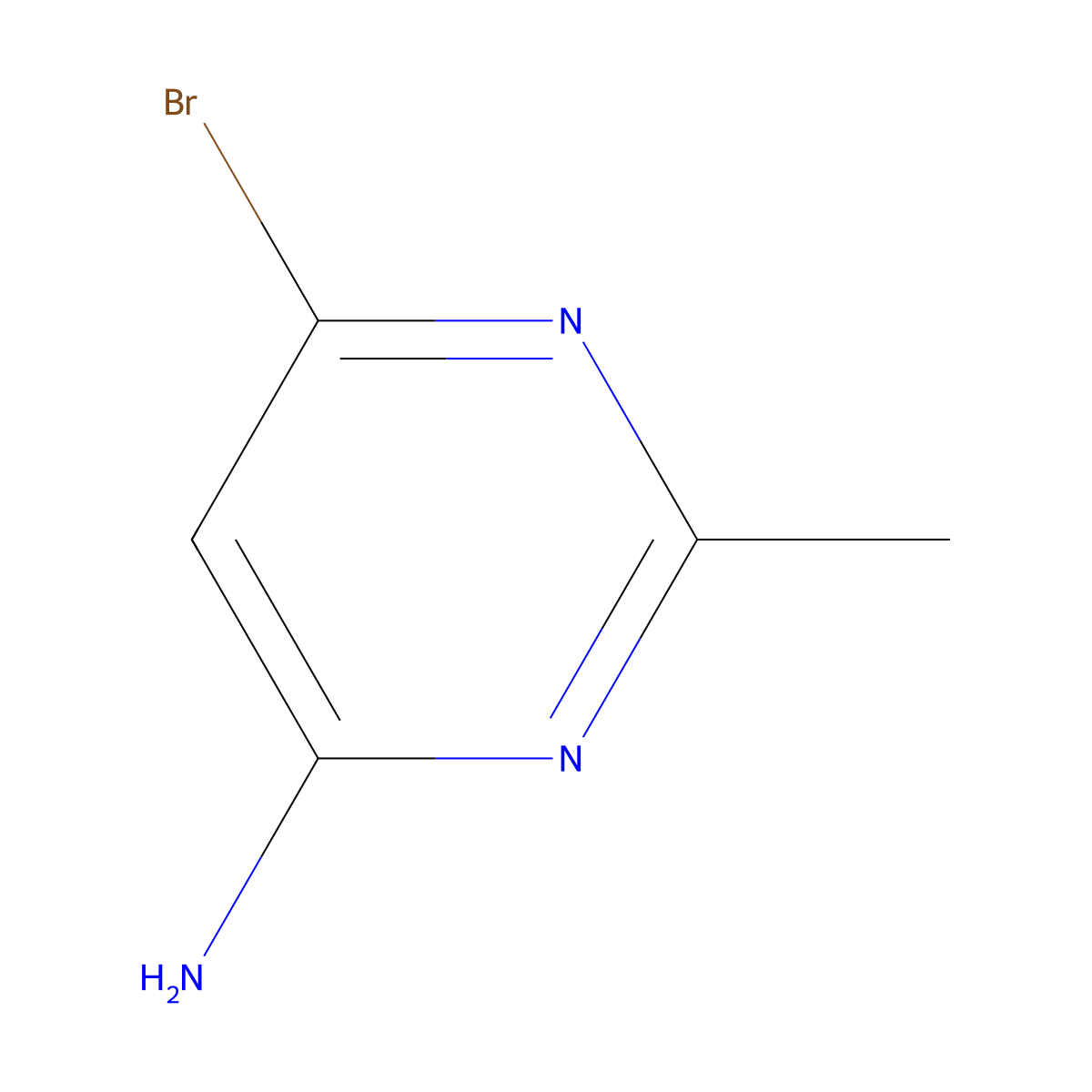 4-Amino-6-bromo-2-methylpyrimidine molecular structure, CAS 1161763-15-0