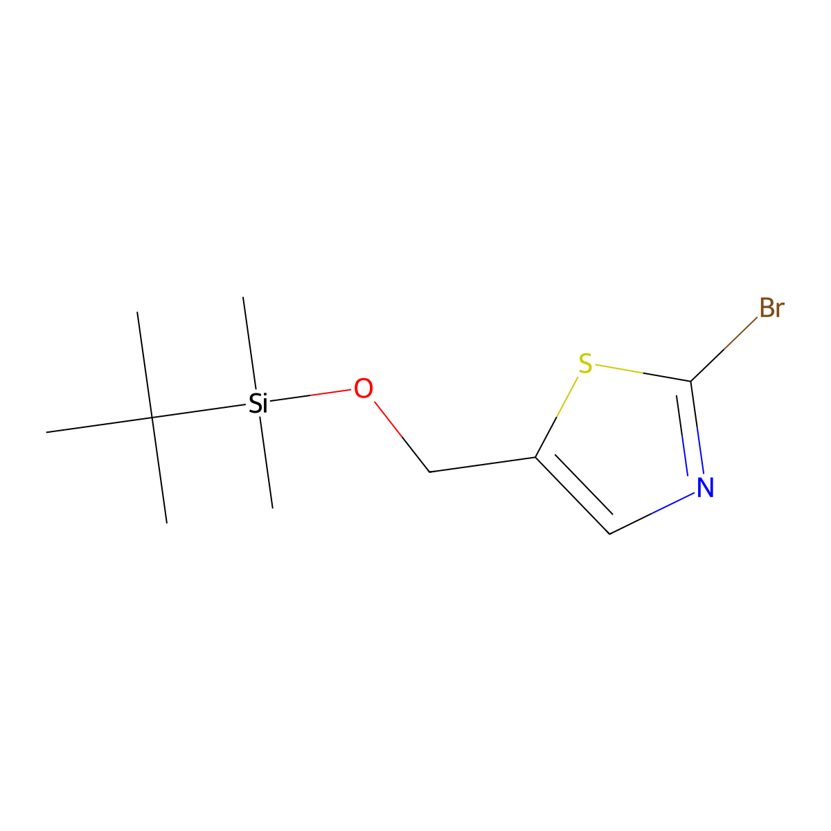 2-Bromo-5-(((tert-butyldimethylsilyl)oxy)methyl)thiazole molecular structure, CAS 1161775-83-2