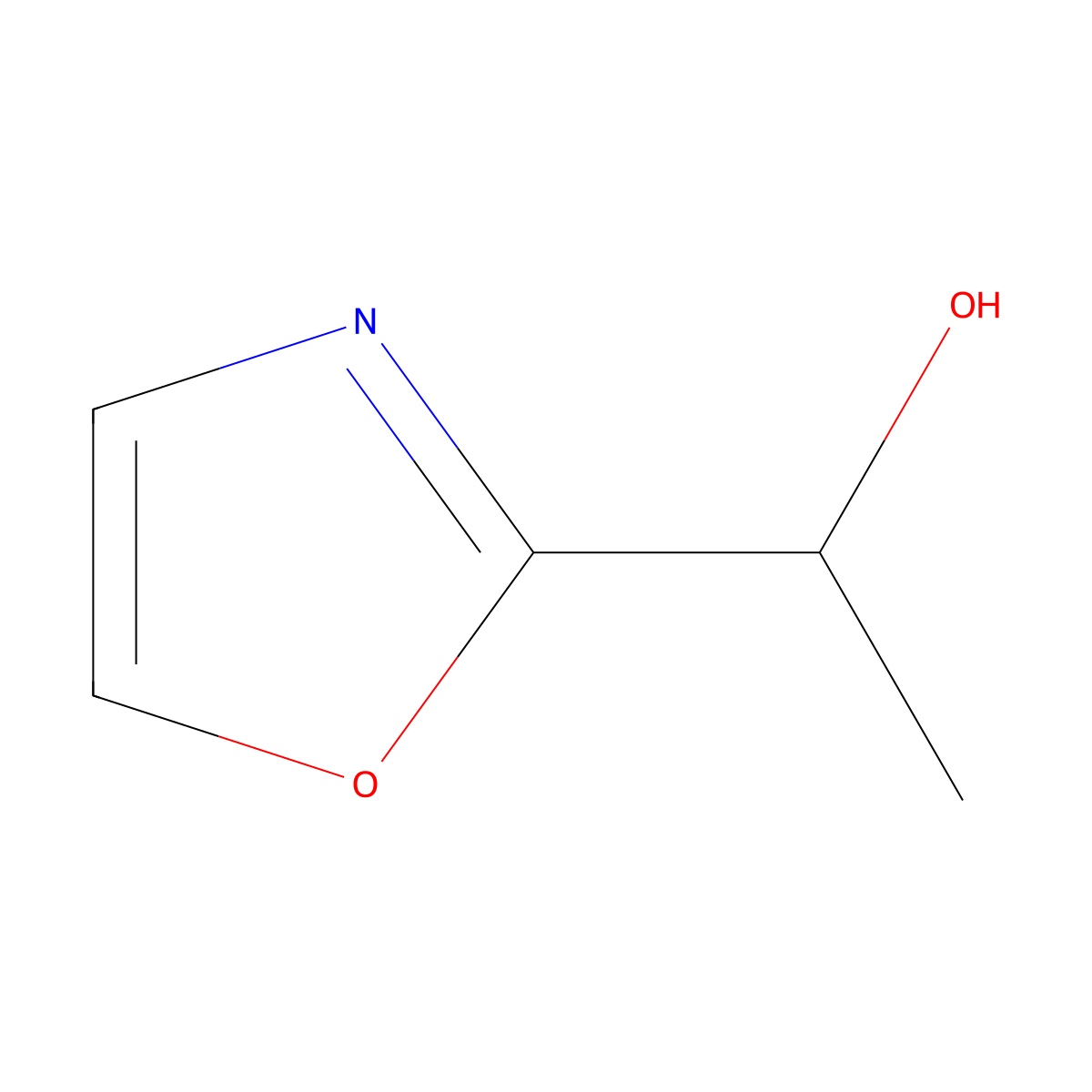 1-(Oxazol-2-yl)ethanol molecular structure, CAS 1161775-91-2
