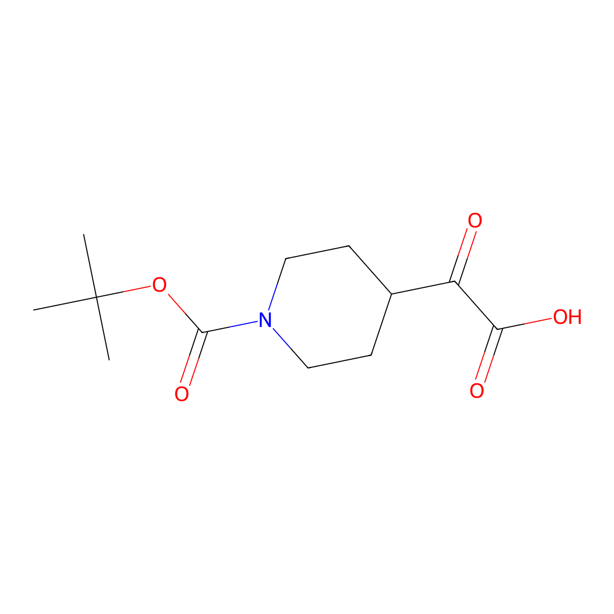 2-(1-((Tert-butoxy)carbonyl)piperidin-4-yl)-2-oxoacetic acid molecular structure, CAS 1161783-84-1