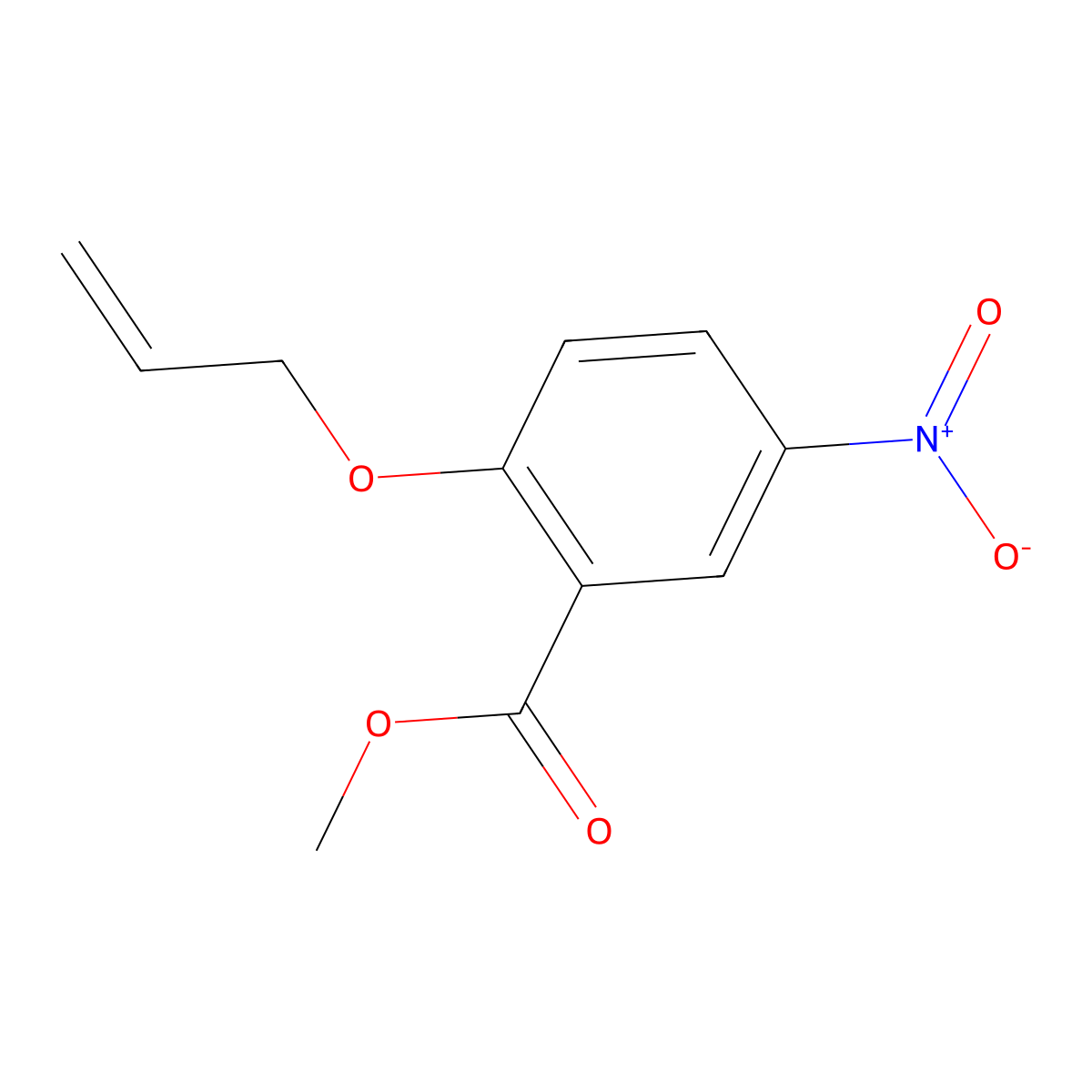 Methyl 5-nitro-2-(prop-2-en-1-yloxy)benzoate molecular structure, CAS 1161799-78-5
