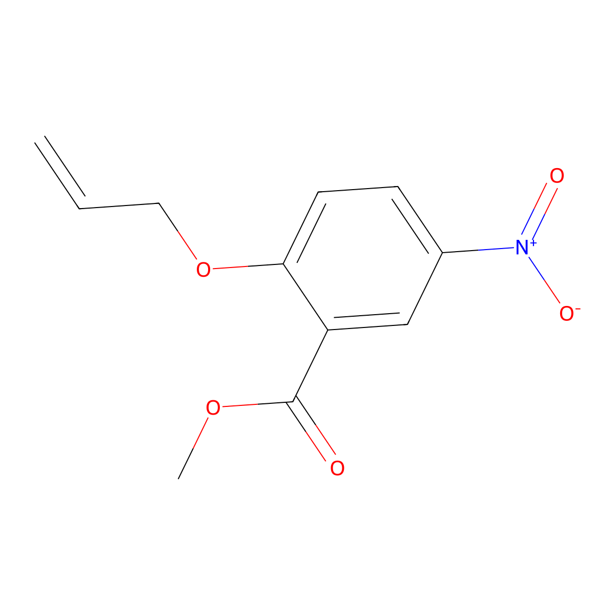 Methyl 5-nitro-2-(prop-2-en-1-yloxy)benzoate molecular structure, CAS 1161799-78-5