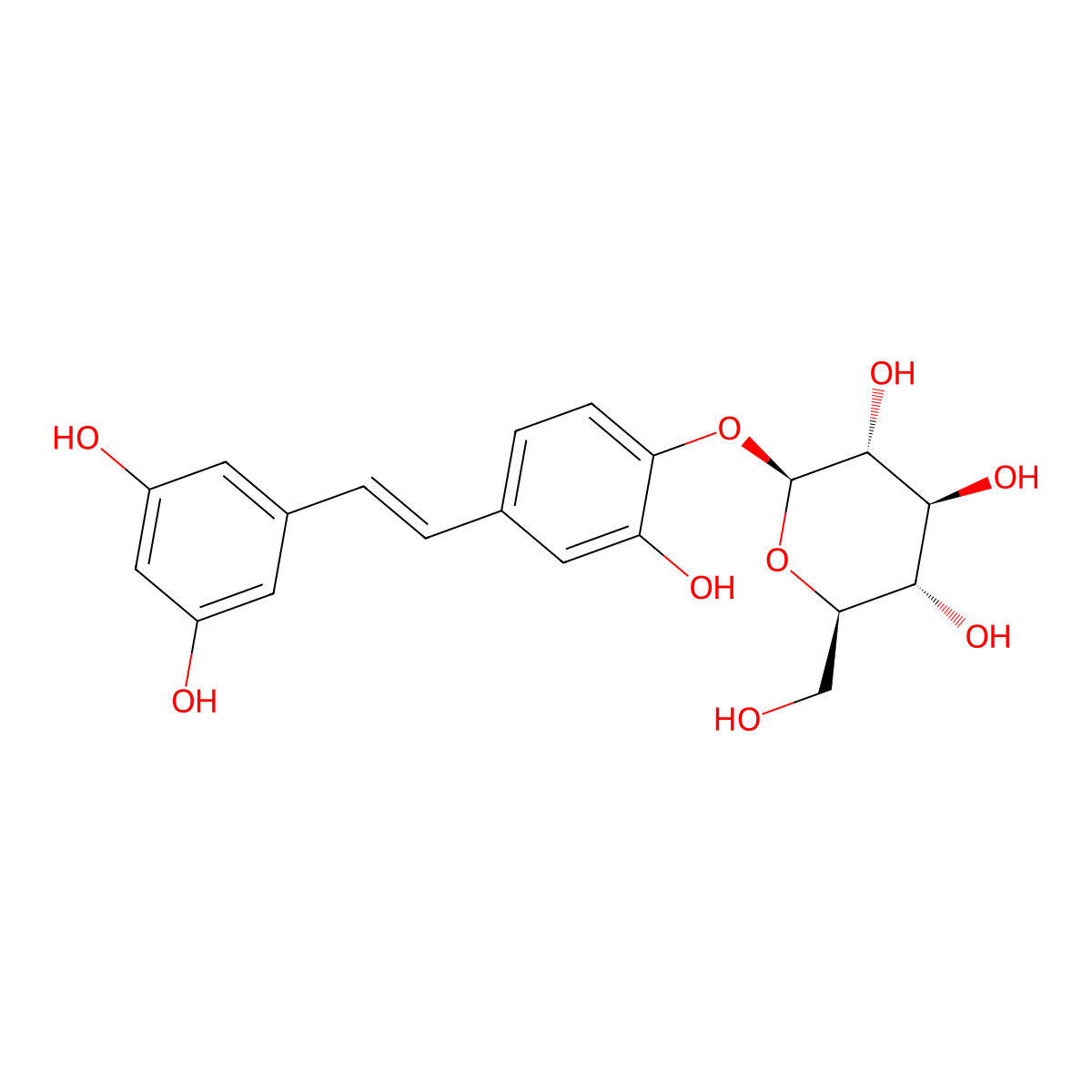 Piceatannol 4'-O-glucoside molecular structure, CAS 116181-54-5