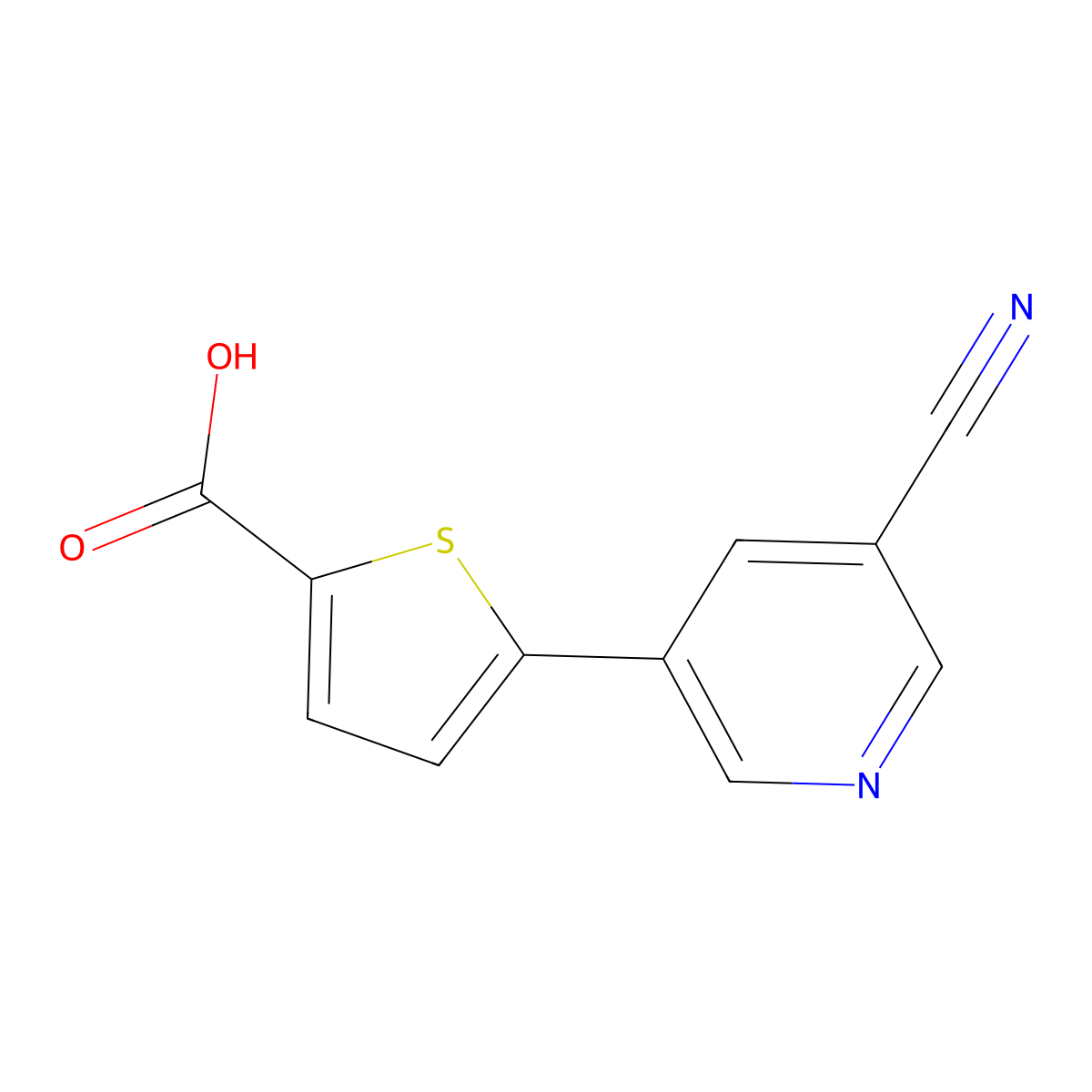 5-(5-Cyano-3-pyridinyl)-2-thiophenecarboxylic acid molecular structure, CAS 1161819-93-7