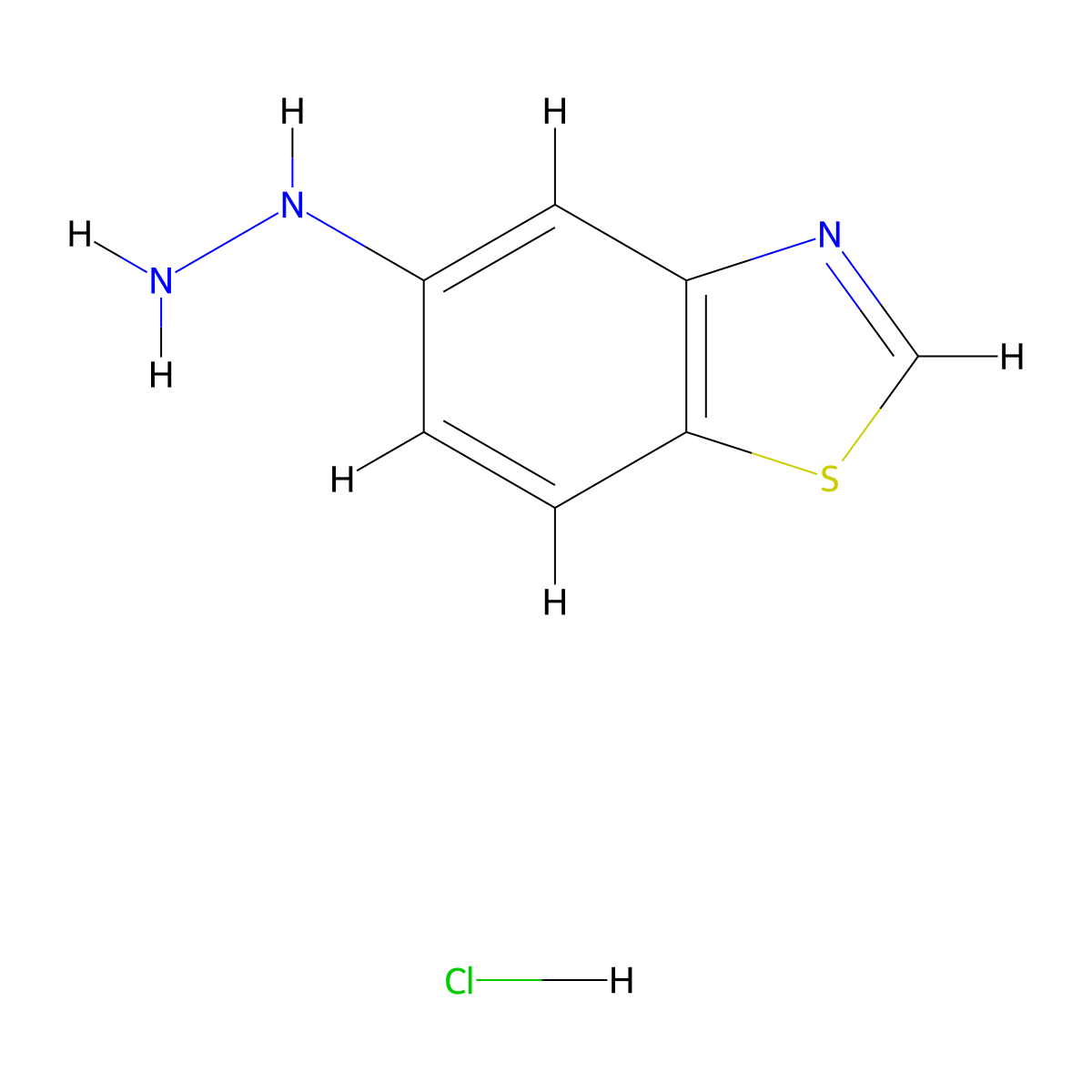 5-Hydrazinyl-1,3-benzothiazole hydrochloride molecular structure, CAS 1161824-31-2