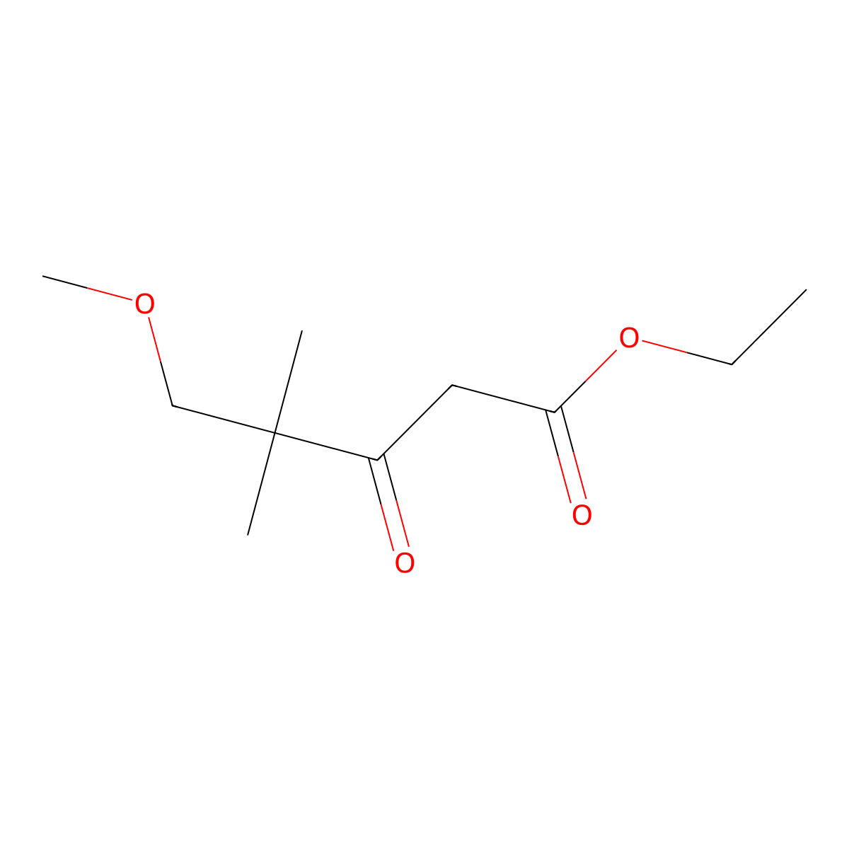 Ethyl 5-methoxy-4,4-dimethyl-3-oxopentanoate molecular structure, CAS 1161825-40-6