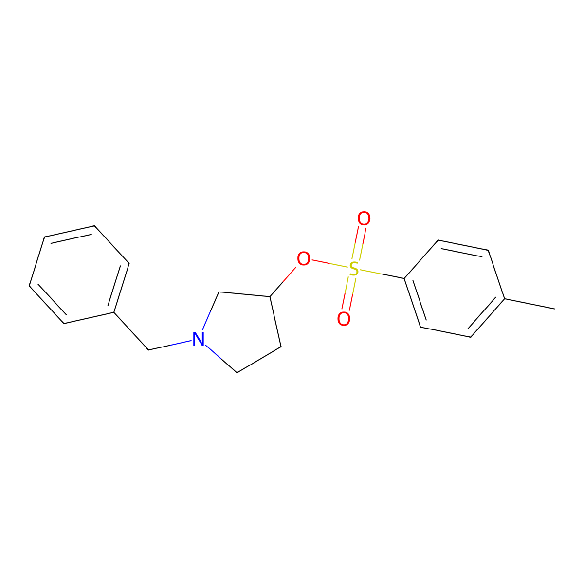 (S)-1-Benzyl-3-[(P-tolylsulfonyl)oxy]pyrrolidine molecular structure, CAS 116183-79-0