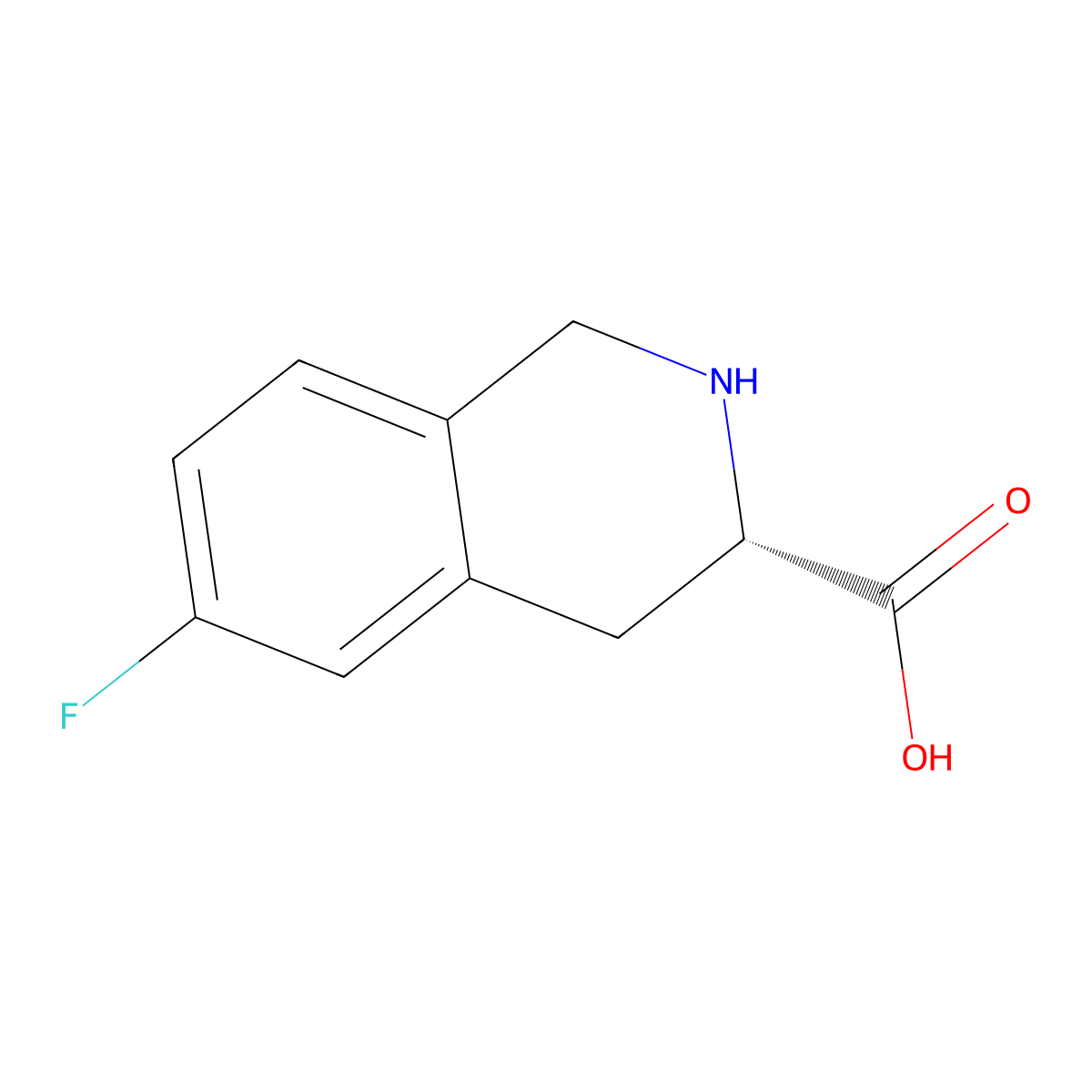 (3S)-6-fluoro-1,2,3,4-tetrahydroisoquinoline-3-carboxylic acid molecular structure, CAS 1161833-81-3