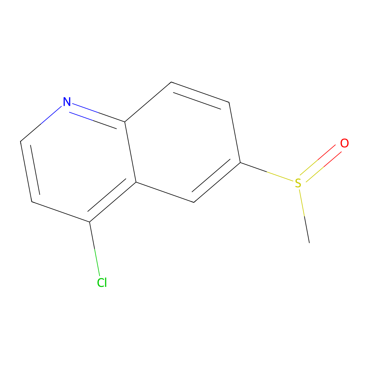 4-Chloro-6-(methylsulfinyl)quinoline molecular structure, CAS 1161837-88-2