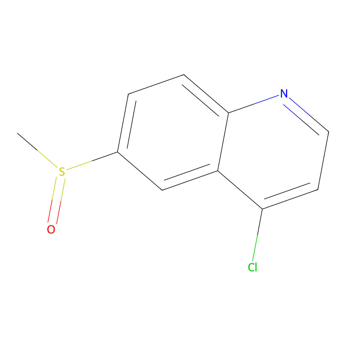 4-Chloro-6-(methylsulfinyl)quinoline molecular structure, CAS 1161837-88-2