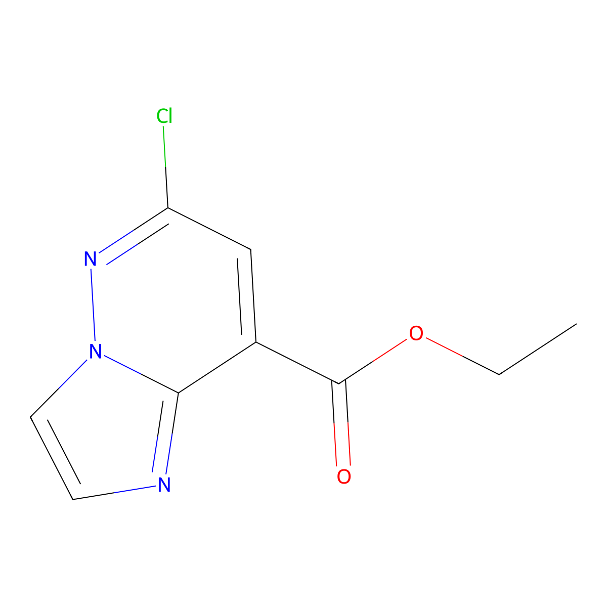 Ethyl 6-chloroimidazo[1,2-b]pyridazine-8-carboxylate molecular structure, CAS 1161847-33-1
