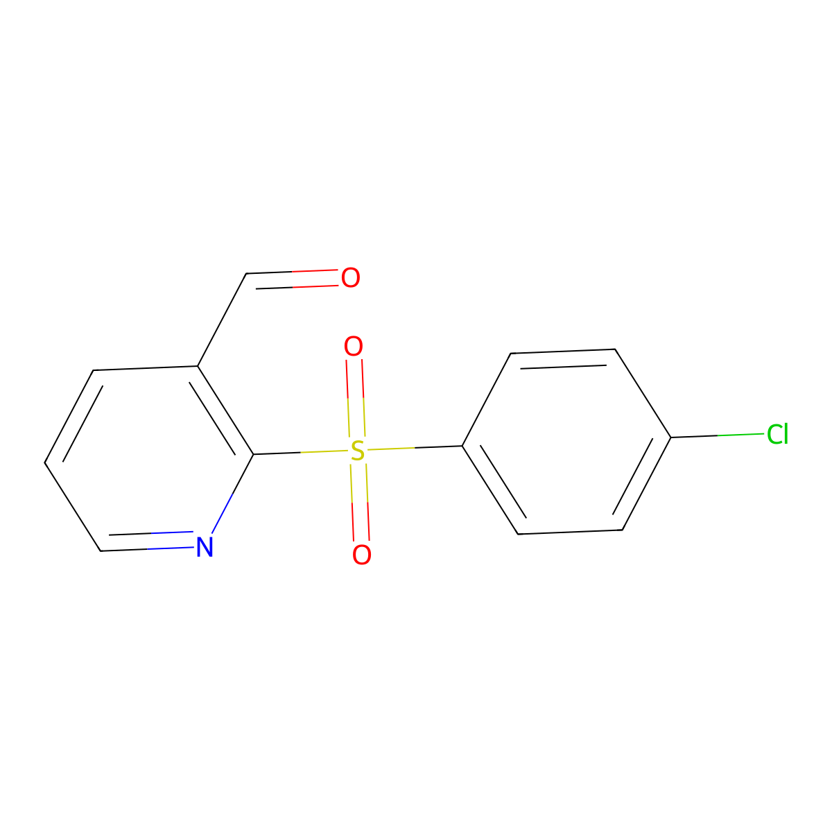 2-((4-Chlorophenyl)sulfonyl)nicotinaldehyde molecular structure, CAS 1161864-76-1