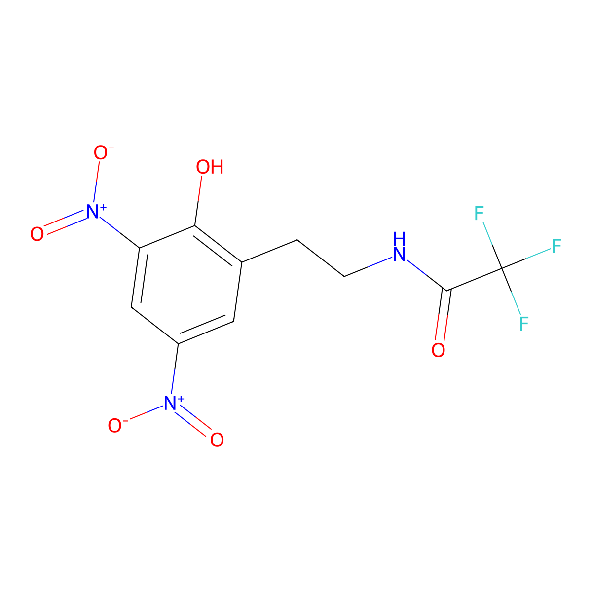 2,2,2-trifluoro-N-(2-hydroxy-3,5-dinitrophenethyl)acetamide molecular structure, CAS 1161880-89-2