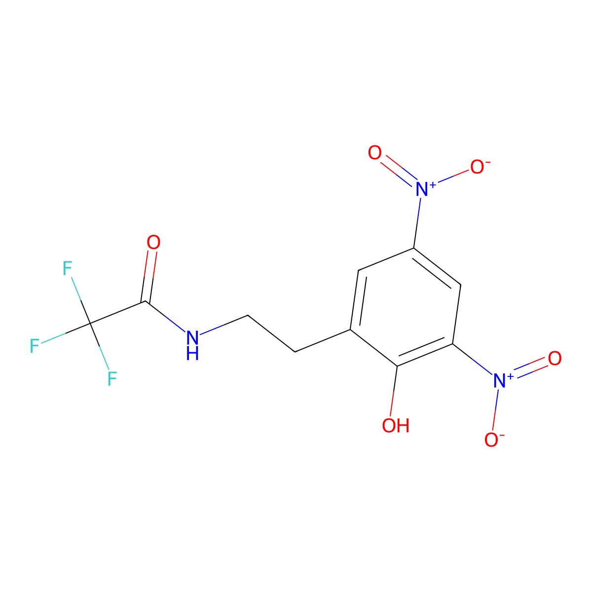 2,2,2-trifluoro-N-(2-hydroxy-3,5-dinitrophenethyl)acetamide molecular structure, CAS 1161880-89-2