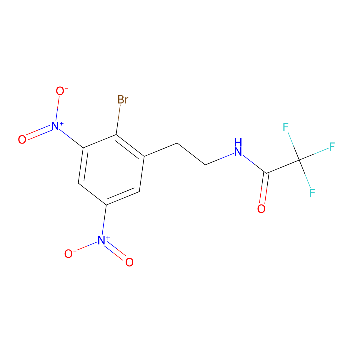 N-(2-bromo-3,5-dinitrophenethyl)-2,2,2-trifluoroacetamide molecular structure, CAS 1161880-90-5