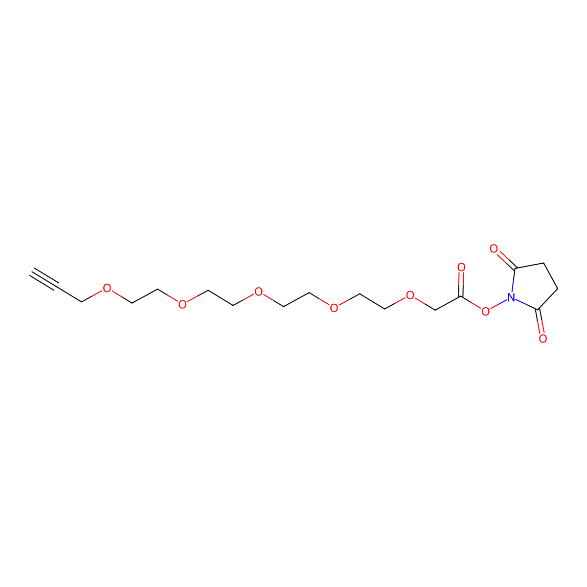 Propargyl-PEG5-CH2CO2-NHS molecular structure, CAS 1161883-51-7