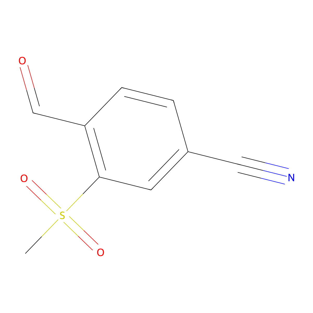 4-Formyl-3-(methylsulfonyl)benzonitrile molecular structure, CAS 1161921-93-2