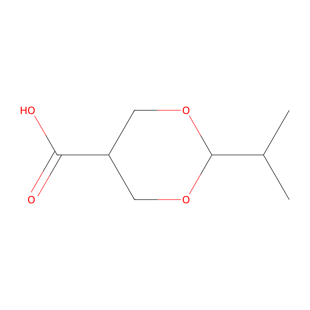 2-(1-Methylethyl)-1,3-dioxane-5-carboxylic acid molecular structure, CAS 116193-72-7
