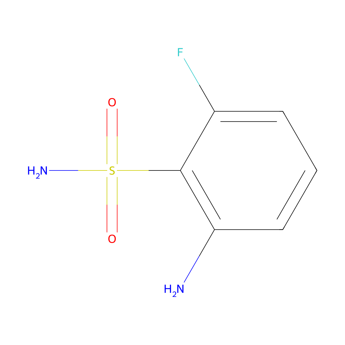 2-Amino-6-fluorobenzene-1-sulfonamide molecular structure, CAS 1161930-99-9