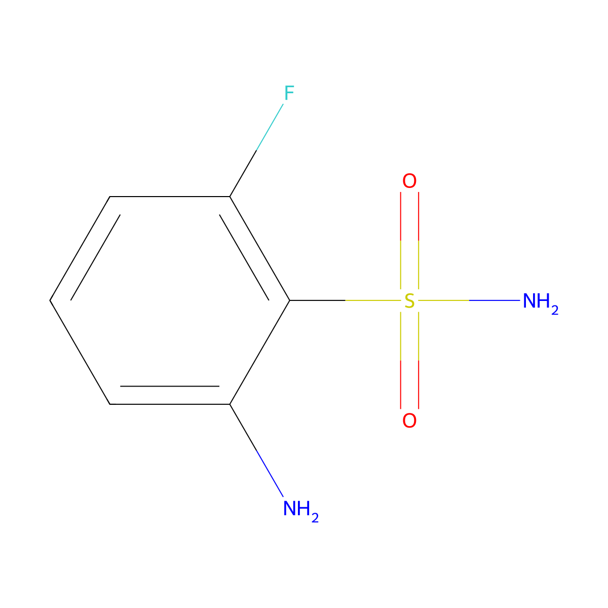 2-Amino-6-fluorobenzene-1-sulfonamide molecular structure, CAS 1161930-99-9
