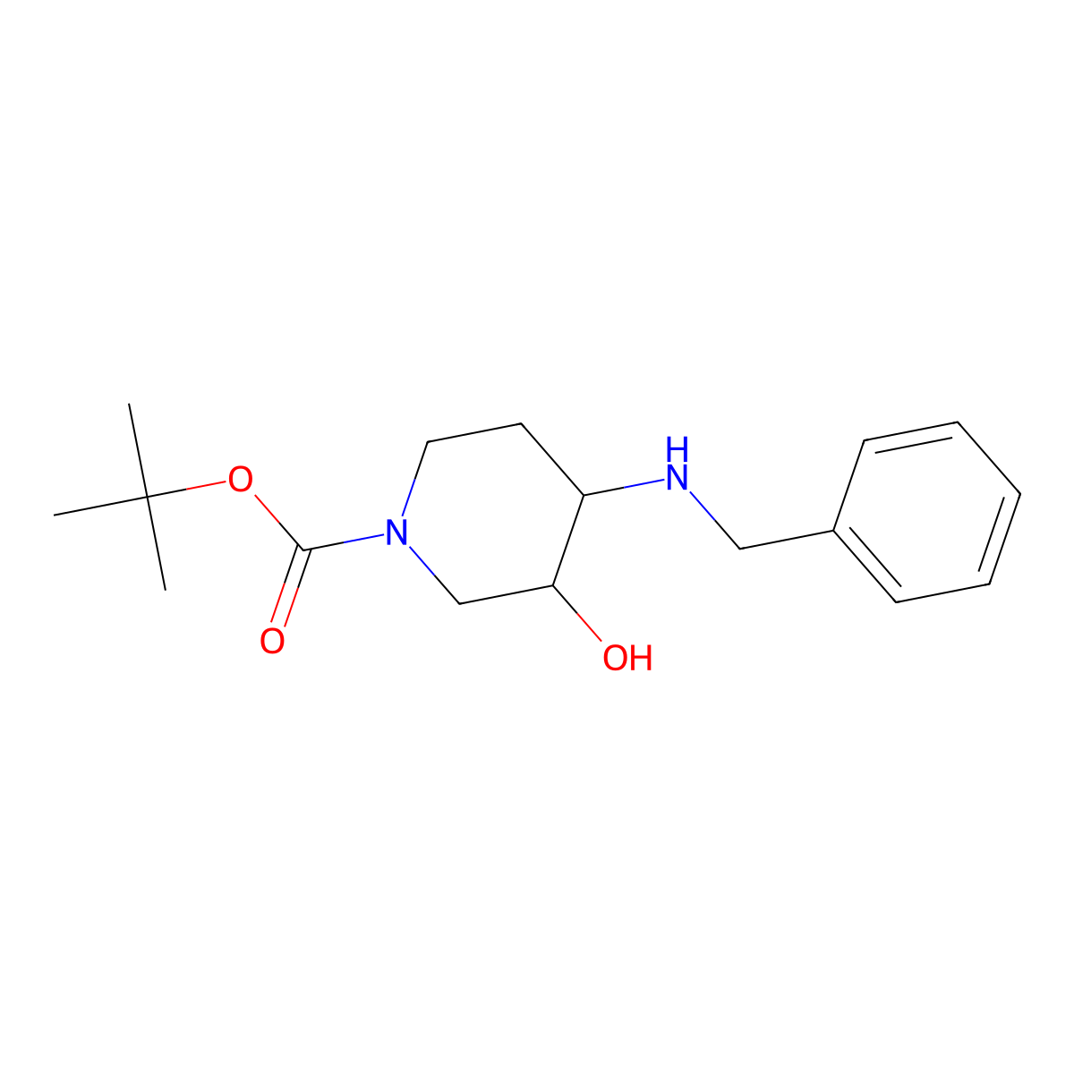 tert-butyl (3R,4R)-4-(benzylamino)-3-hydroxypiperidine-1-carboxylate molecular structure, CAS 1161931-95-8