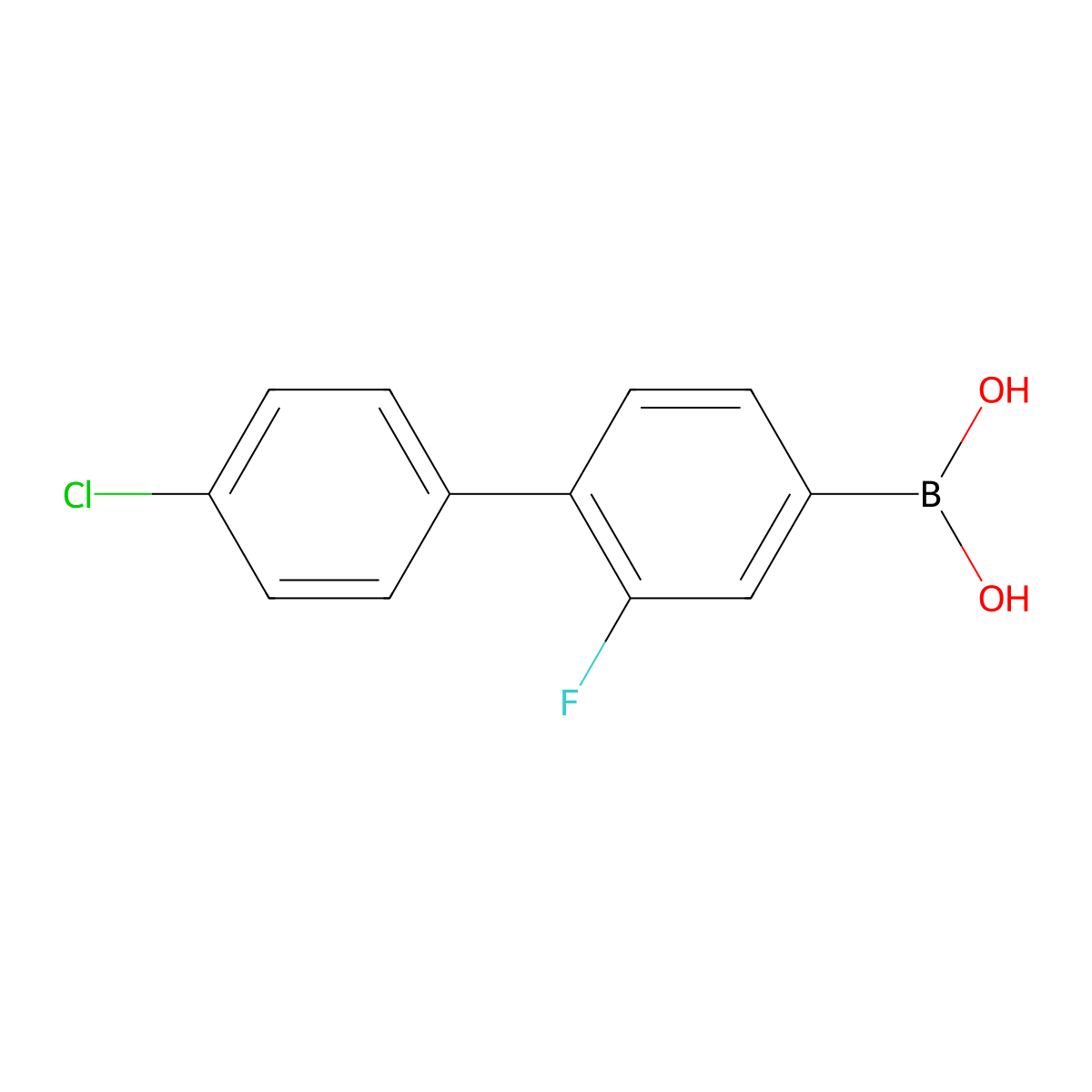 B-(4'-Chloro-2-fluoro(1,1'-biphenyl)-4-yl)boronic acid molecular structure, CAS 1161937-32-1