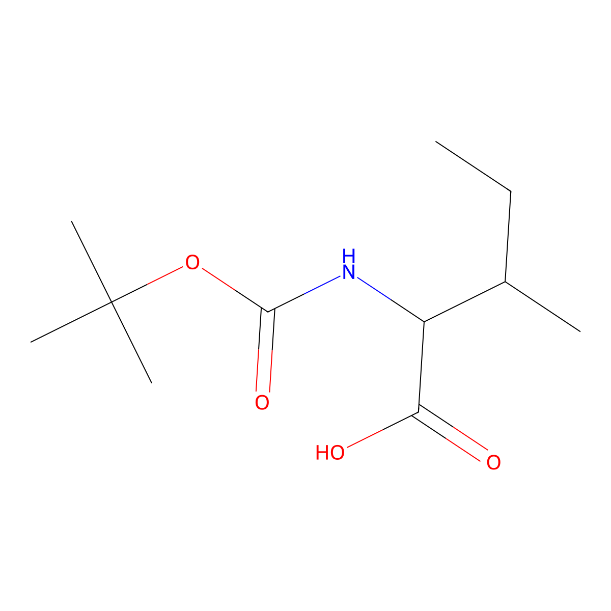 tert-Butoxycarbonyl-L-isoleucine molecular structure, CAS 116194-21-9