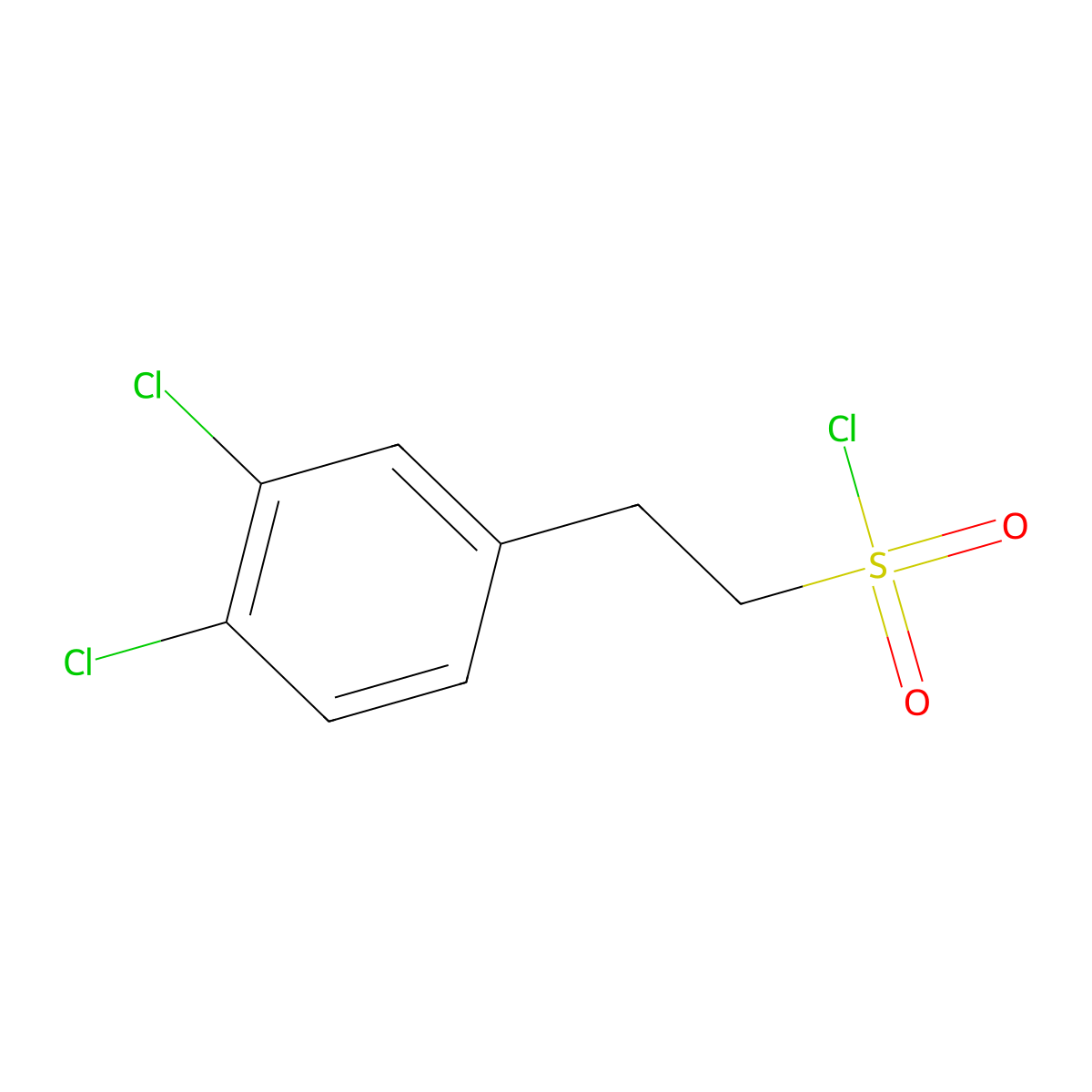 2-(3,4-Dichlorophenyl)ethane-1-sulfonyl chloride molecular structure, CAS 1161945-63-6