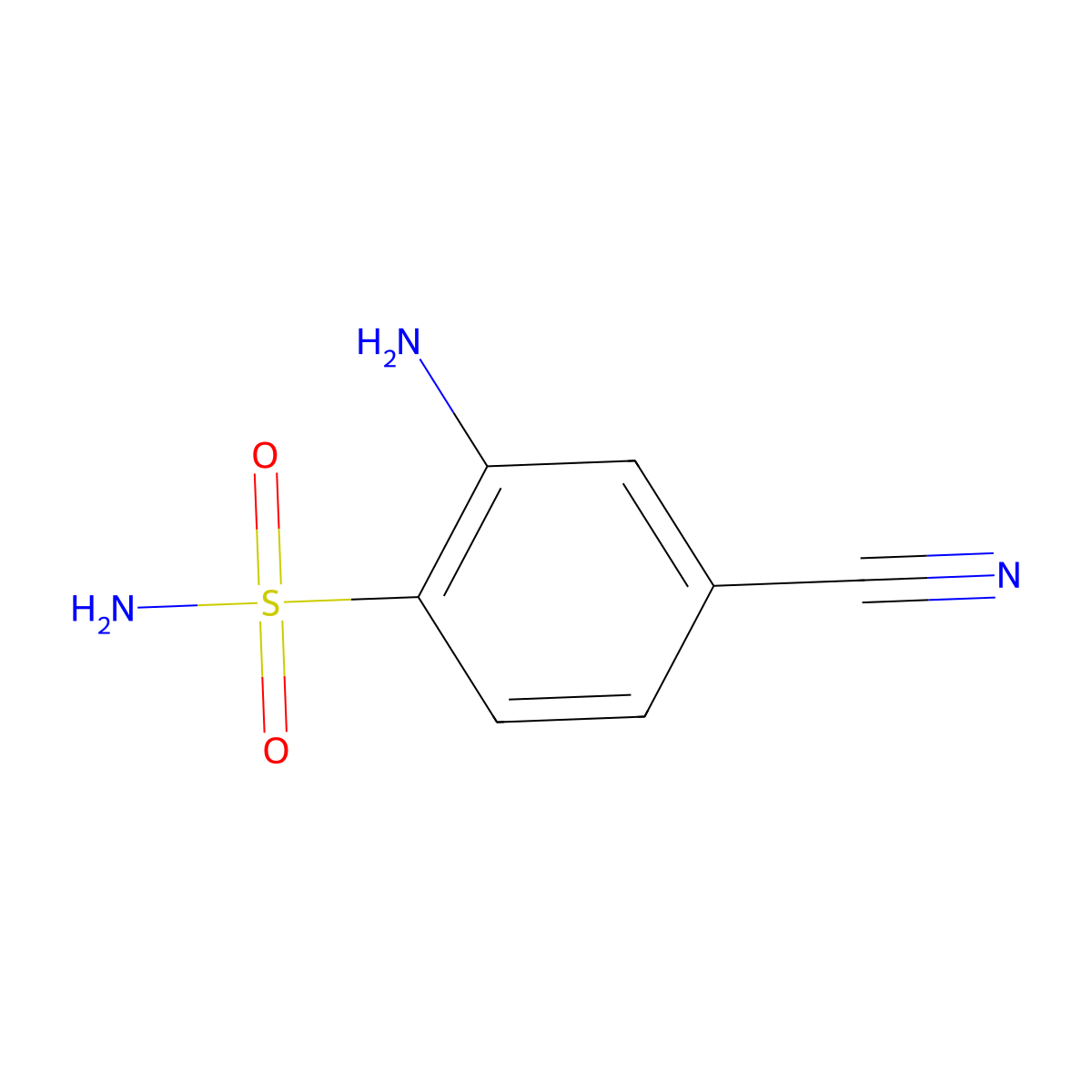 2-Amino-4-cyanobenzenesulfonamide molecular structure, CAS 1161945-87-4