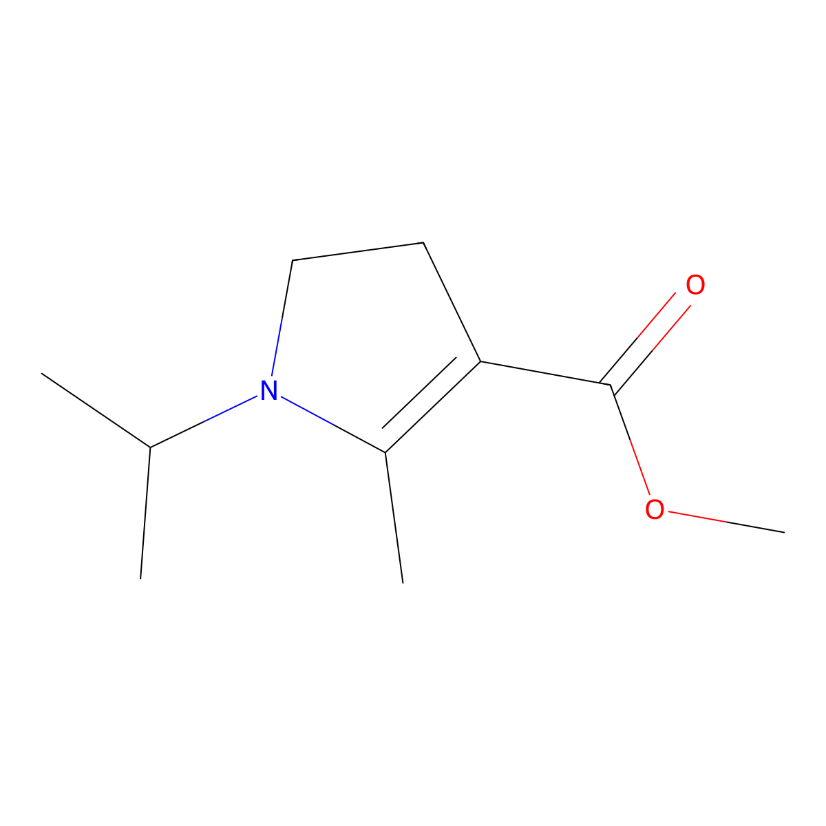 methyl 2-methyl-1-(propan-2-yl)-4,5-dihydro-1H-pyrrole-3-carboxylate molecular structure, CAS 116195-42-7