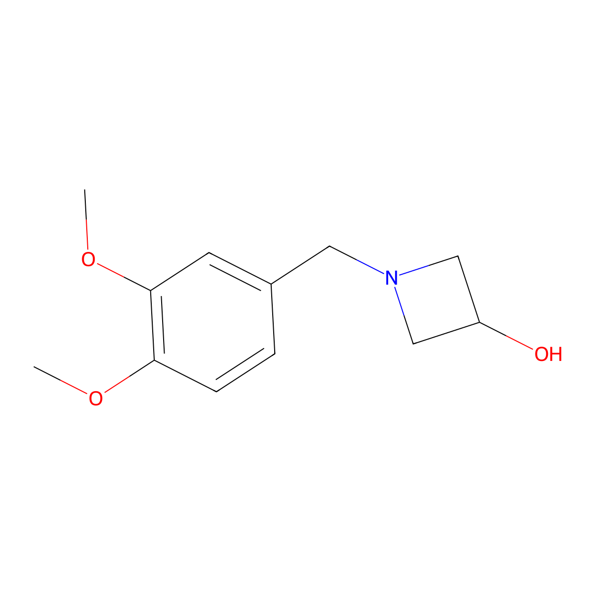 1-(3,4-Dimethoxybenzyl)azetidin-3-ol molecular structure, CAS 116196-11-3
