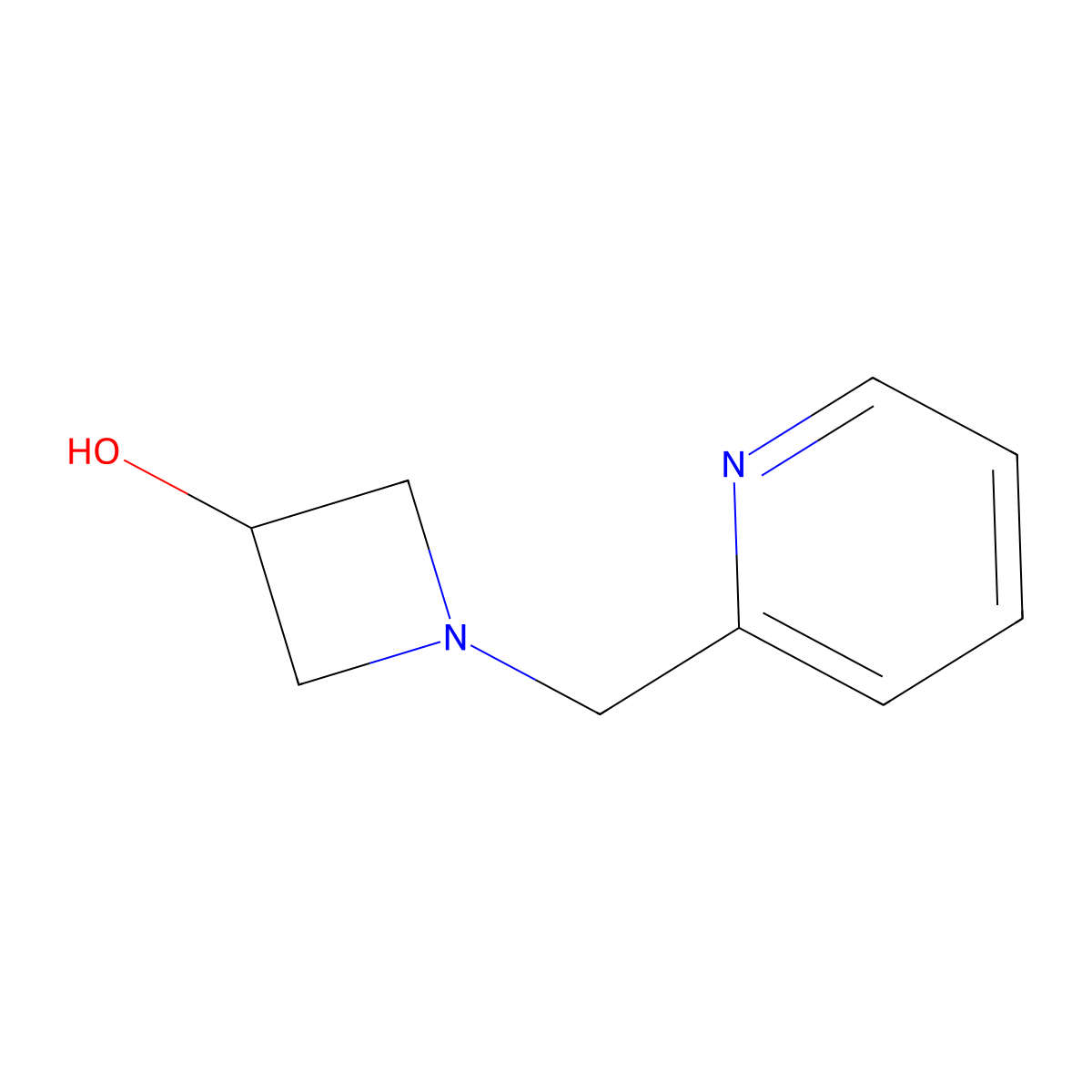 1-(Pyridin-2-ylmethyl)azetidin-3-ol molecular structure, CAS 116196-14-6