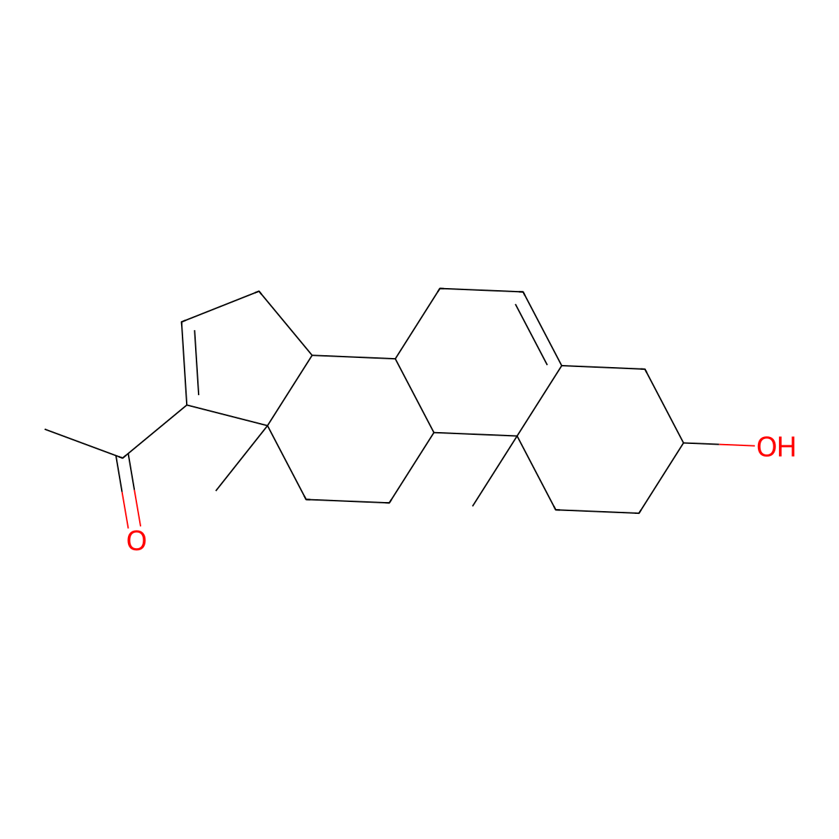 16-Dehydropregnenolone molecular structure, CAS 1162-53-4