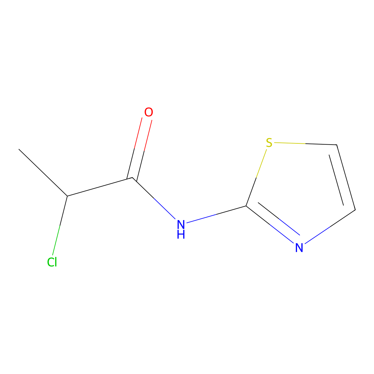 2-chloro-N-(1,3-thiazol-2-yl)propanamide molecular structure, CAS 116200-98-7