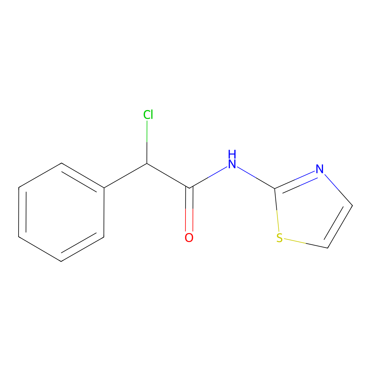2-Chloro-2-phenyl-N-1,3-thiazol-2-ylacetamide molecular structure, CAS 116201-01-5