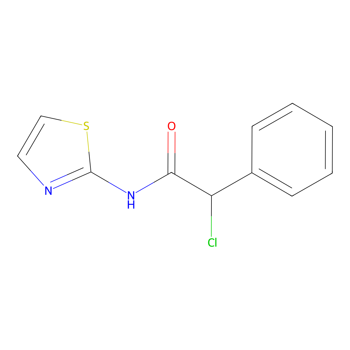 2-Chloro-2-phenyl-N-1,3-thiazol-2-ylacetamide molecular structure, CAS 116201-01-5