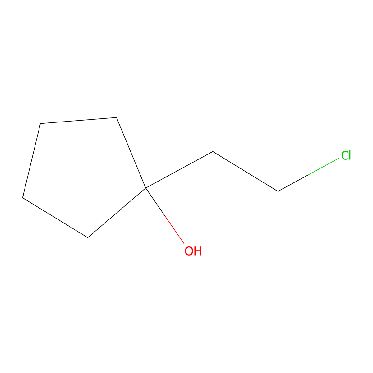 1-(2-Chloroethyl)cyclopentan-1-OL molecular structure, CAS 116201-09-3