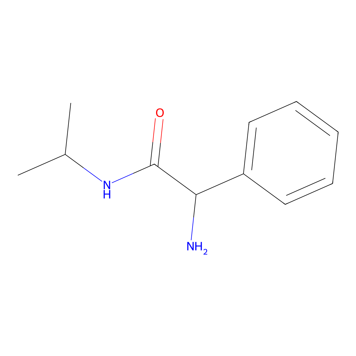2-Amino-n-isopropyl-2-phenylacetamide molecular structure, CAS 1162040-34-7