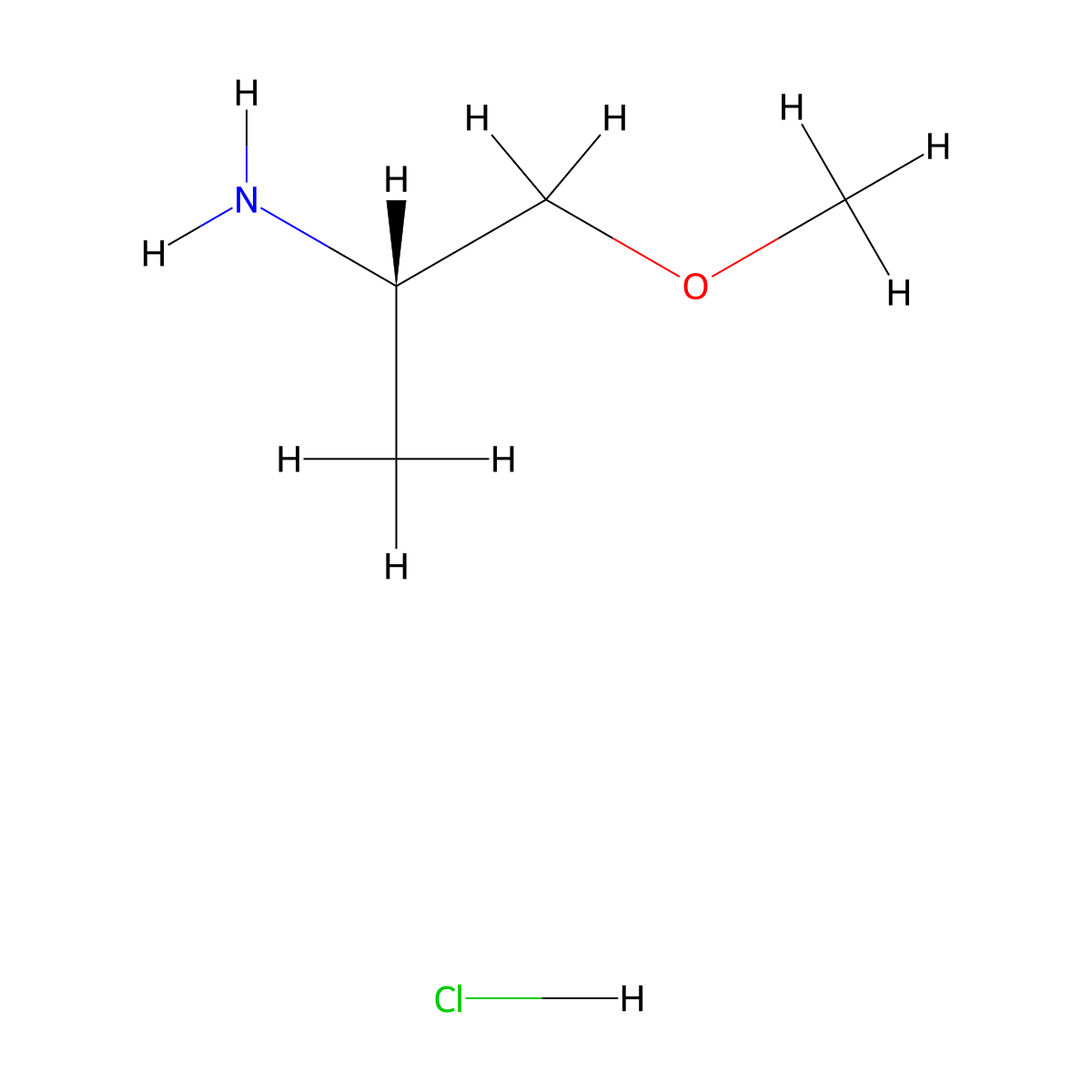 (2S)-1-methoxypropan-2-amine hydrochloride molecular structure, CAS 1162054-86-5